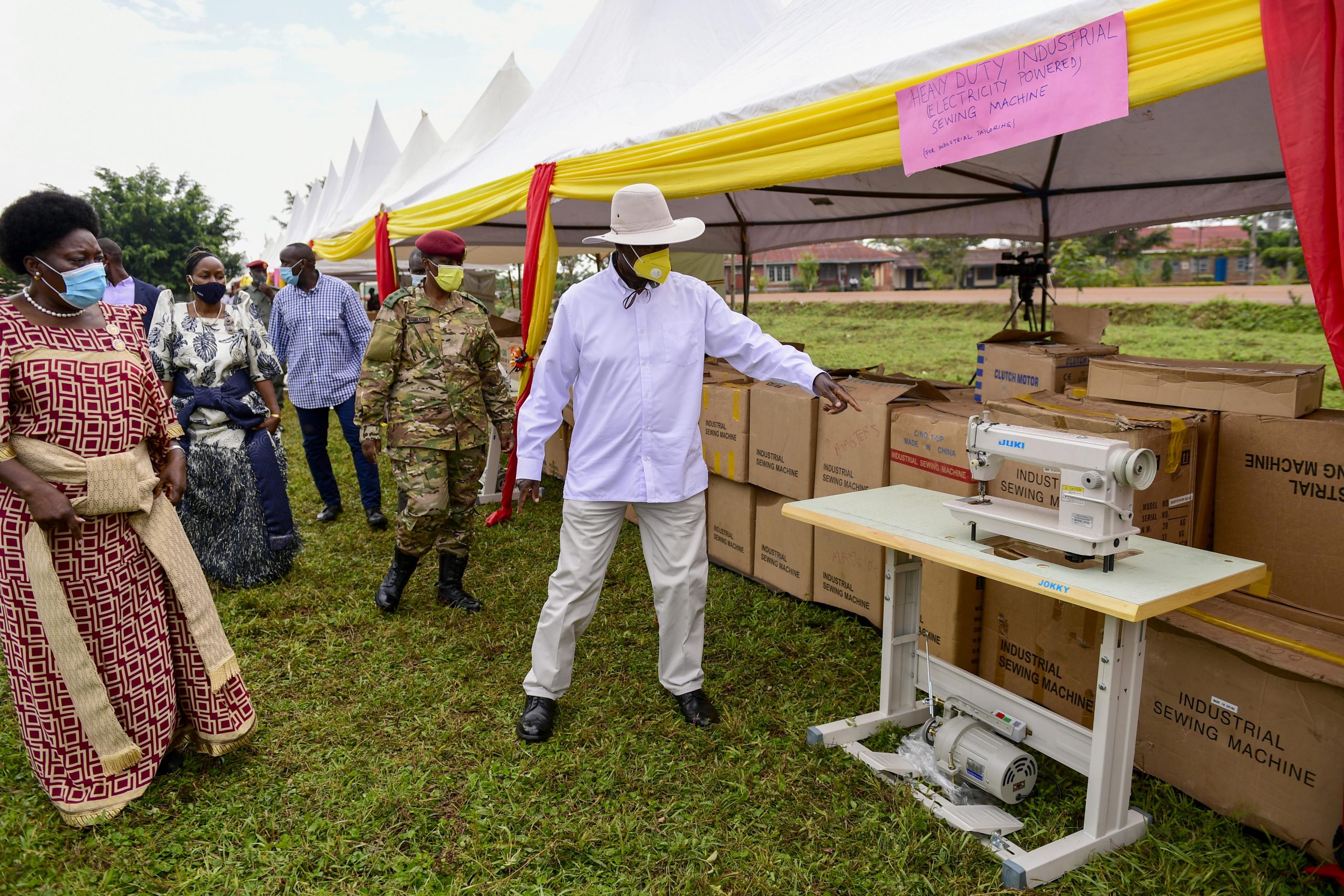 MUSEVENI AND SPEAKER INSPECT BUSINESS START UP TOOL KITS